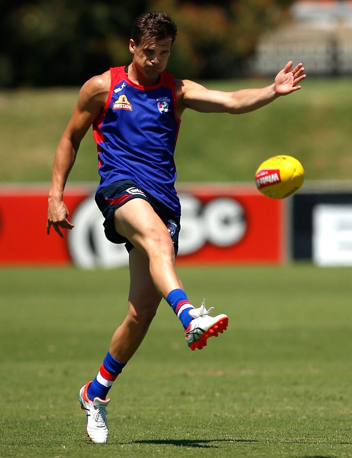 AFL 2015 Training - Western Bulldogs 241115 MELBOURNE, AUSTRALIA - NOVEMBER 24: Jed Adcock in action during the Western Bulldogs open training session at Whitten Oval, Melbourne on November 24, 2015. (Photo: Adam Trafford/AFL Media)